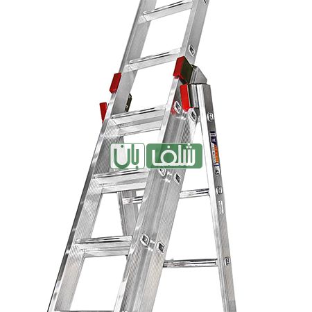 نردبان 6 متری 3 تیکه مخابراتی 22 پله مدل اکسلنت برند آلوم پارس