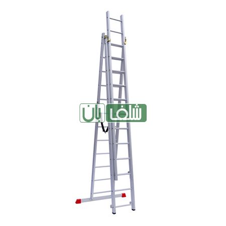 نردبان 6 متری 3 تیکه مخابراتی 22 پله مدل اکسلنت برند آلوم پارس